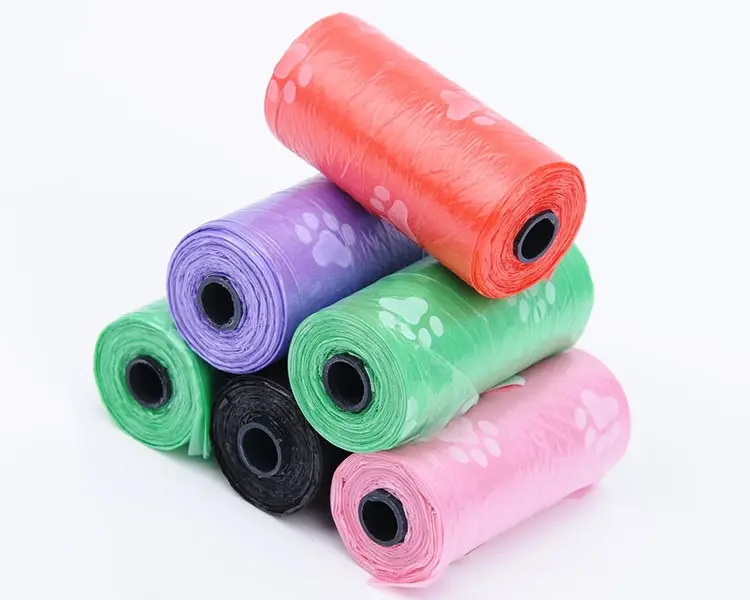 

15PCS/Roll Degradable Pet Dog Poop Bags With Printing Doggy Bag Pets Waste Garbage Bag Outdoor Home Clean Refill Garbage Bag