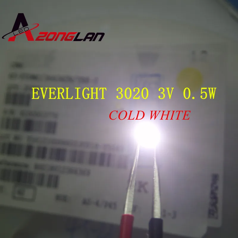 100 шт вечный светодиодный светильник подсветка 0,5 Вт 3 в 3020 холодный белый ноутбук/планшет применение LR(LR