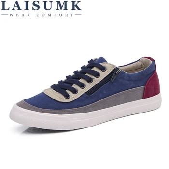 

2019 LAISUMK Fashion Sneakers Men Canvas Shoes Low top Men's Sneakers Male Brand Breathable Casual Shoes Free Shipping