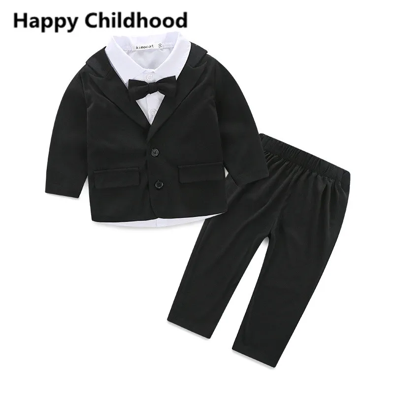 Gentleman Baby Boy Clothes for newborns 3pcs baby boy clothing sets for wedding suit+shirt with