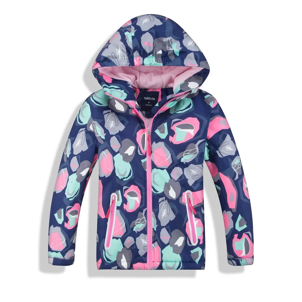 Осенне-зимняя детская флисовая куртка для девочек; спортивная детская куртка; двухслойные водонепроницаемые ветровки с капюшоном; куртки для девочек; От 4 до 10 лет