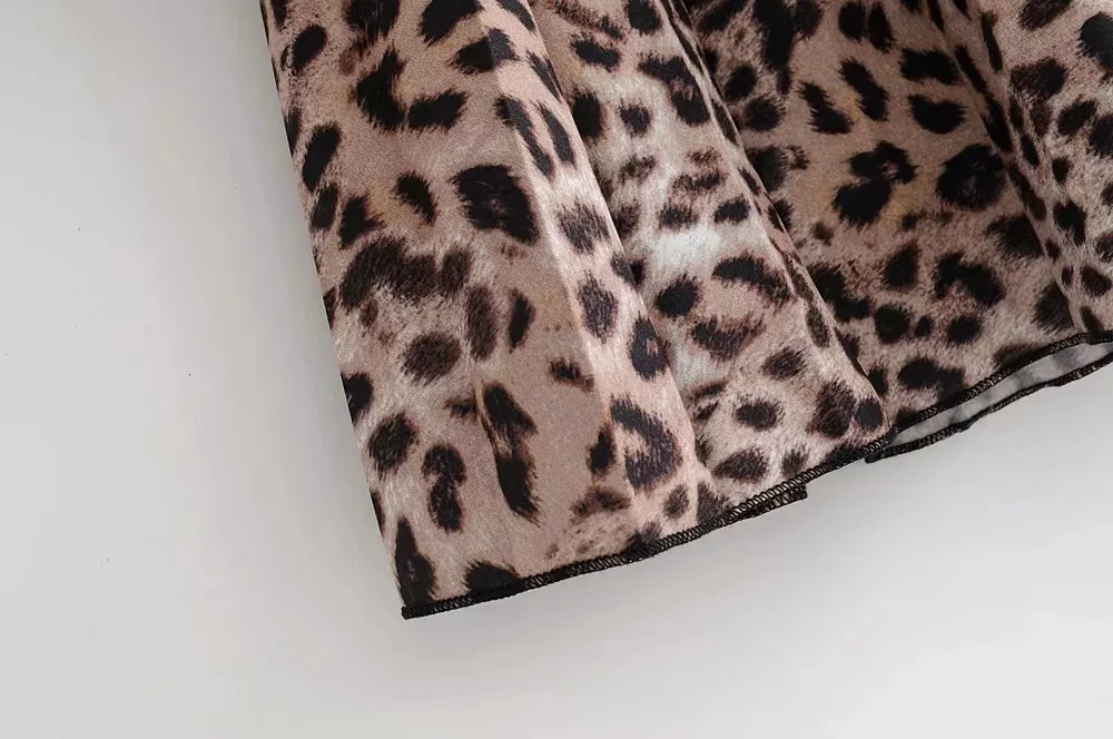 Новая весенне-осенняя Женская юбка леопардовая плиссированная винтажная женская Юбка-миди Модный женский эластичный пояс с поясом