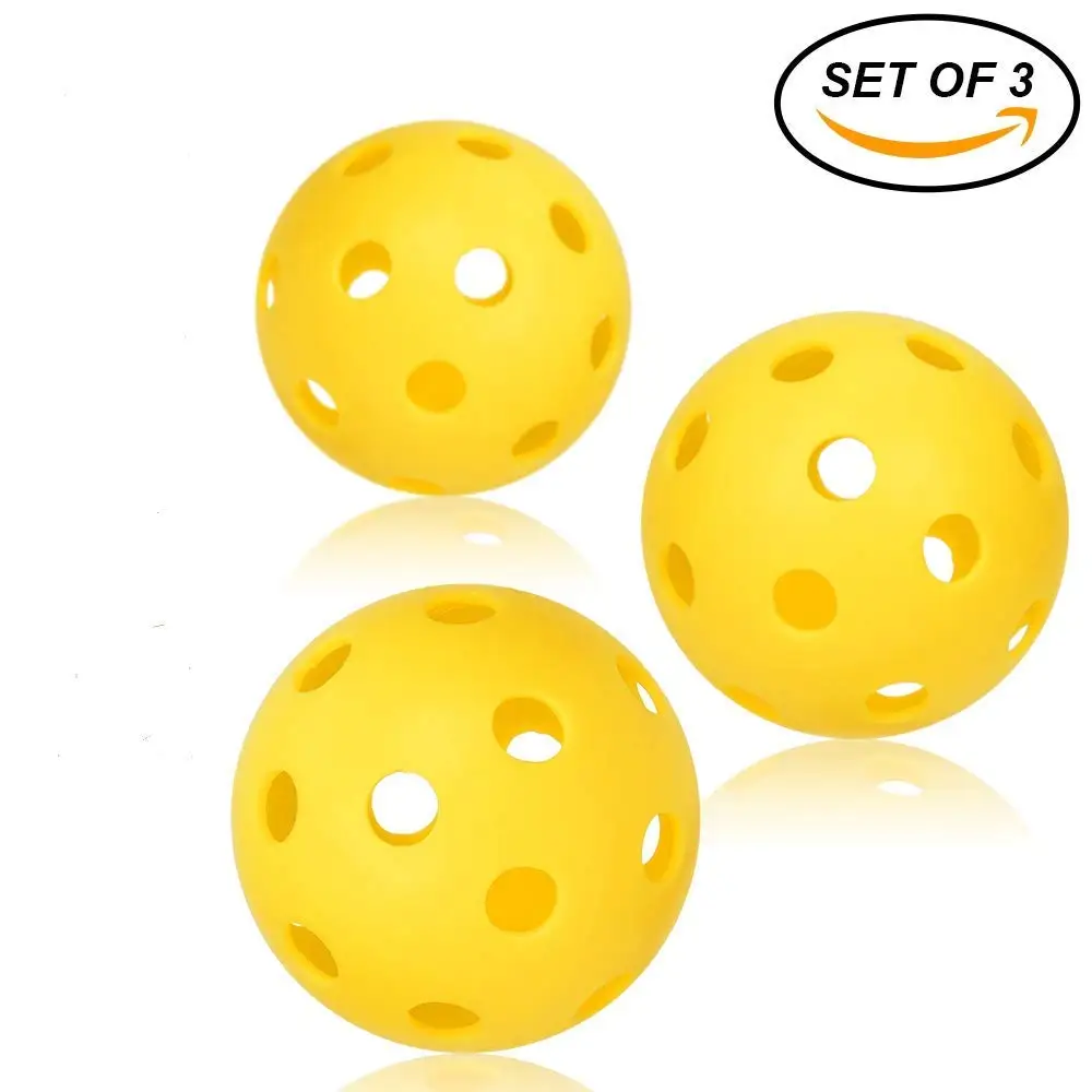 

Professional Patented 26 hole design Pickleball Balls Set Of 3 Outdoor & Indoor Pickleballs Golf Practice Ball Free Shipping