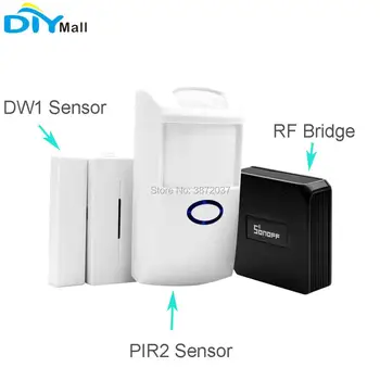 

Sonoff 433MHz RF Bridge PIR2 Motion Infrared Detect DW1 Door Window Sensor for Security Alarm Smart Home Automation