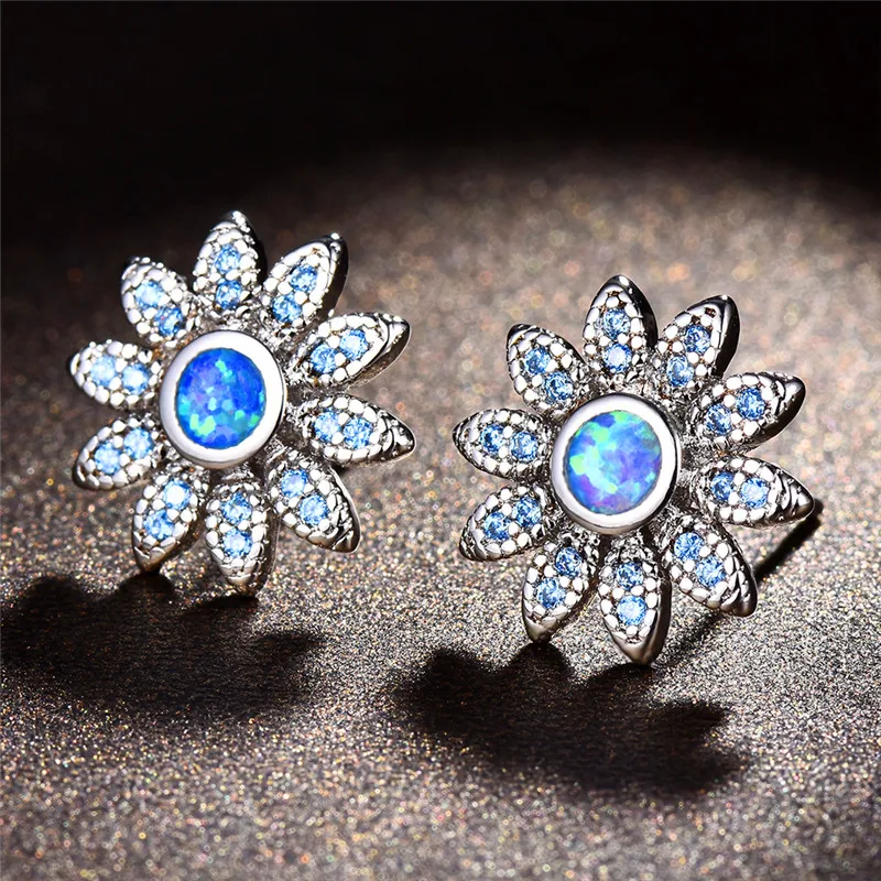 Женские серьги гвоздики Boho Daisy круглые из стерлингового серебра 925 пробы с