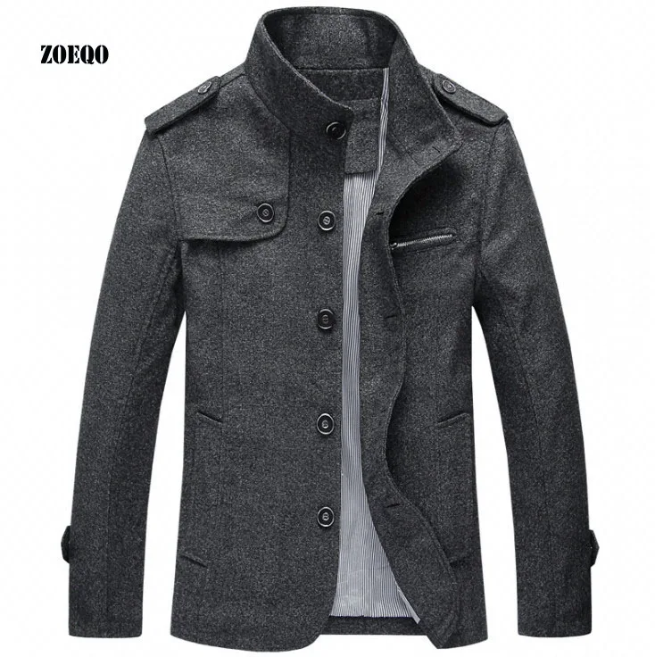 ZOEQO Men's trench coat man stand collar casual jacket, male wool Fashion Jacket Slim Fit Jackets Mens plus size 4XL ZOEQO Men's trench coat man stand collar casual jacket, male wool Fashion Jacket Slim Fit Jackets Mens plus size 4XL