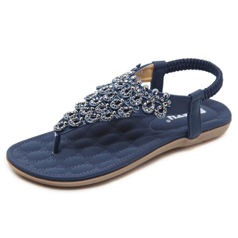 

ZZPOHE Summer new women flat sandals Bohemia casual comfortable woman flip flops sandals soft bottom large size beach shoes40 41
