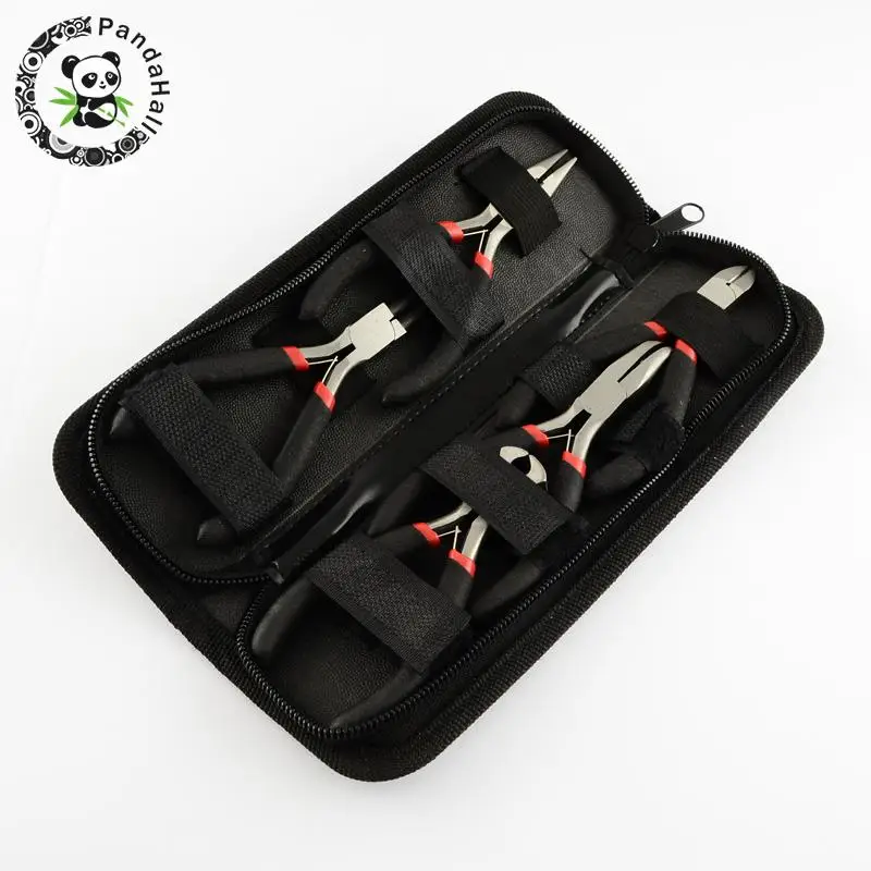 

45# Steel Jewelry Pliers Tool Sets Round Nose Wire-Cutter End Cutting Side Cutting and Bent Nose DIY Crafting Repair Supply