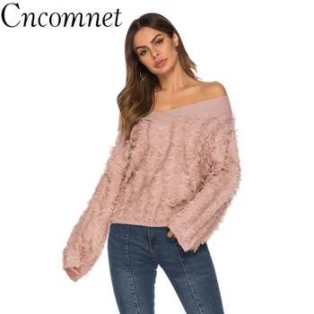 

Sexy Knitted Sweater Women Tassel V-neck Pullover Sweater Femme Autumn Winter New Long Sleeve Oversized Sweater Knitwear Top
