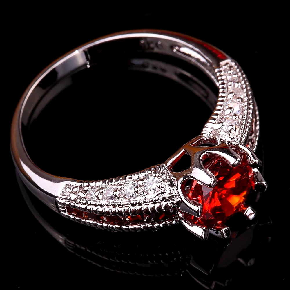 Luxury red Crystal Fashion silver zircon Jewelry size 10 Wedding Rings Charming Jewellery Women Luxury red Crystal Fashion silver zircon Jewelry size 10 Wedding Rings Charming Jewellery Women