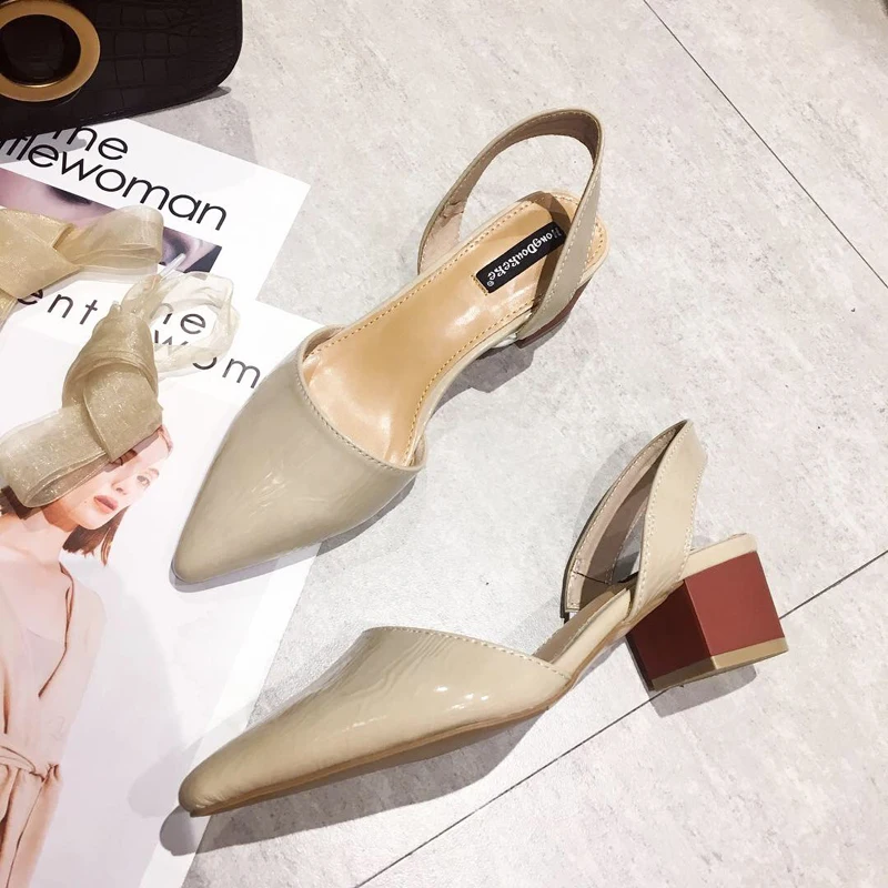 Wellwalk Elegant Sandals Women Ankle Strap Heels Shoes Woman Close Toe Sandals Female Block Heels Ladies Chunky Sandals