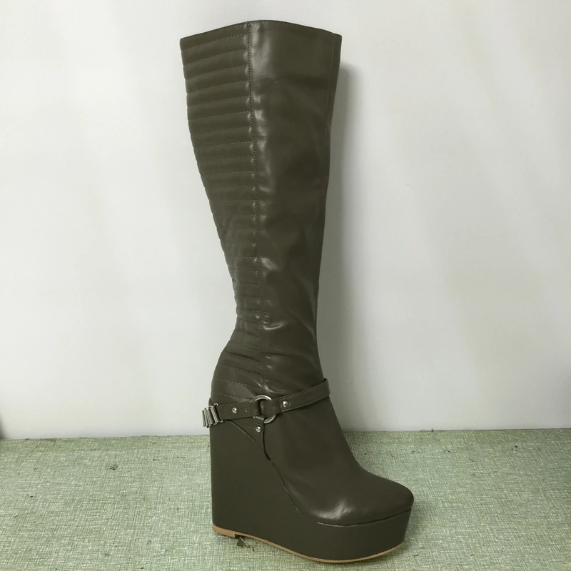 womens knee high wedge boots