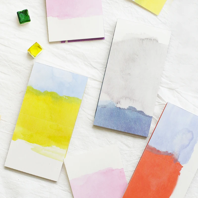 

TUTU 30 sheet Fresh watercolor gradation water reflection color piece shading collage material for decoration memo pad H0216