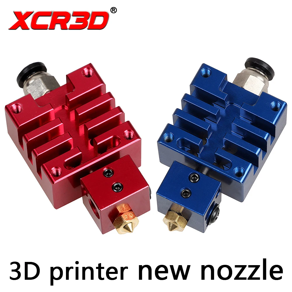 

Free Shipping XCR3D High Quality Improved V6 j-hend All metal Hotend Kit Red blue 0.4mm/1.75mm Nozzle for 3D Printer extruder