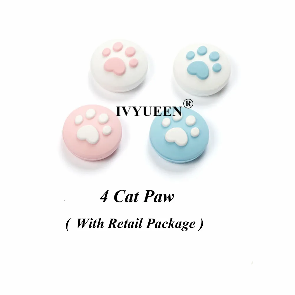4 Paws IVYUEEN для переключателя rend NS NX Joy Con джойстик с рукояткой для большого пальца Кепка Eevee для Nintendo Swith JoyCon контроллер аналоговая рукоятка - Цвет: 4 Paws