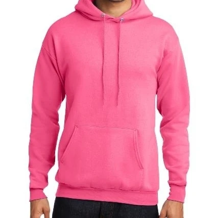 Port & Company PC78H Mens Core Fleece Pullover Hooded Sweatshirt Neon Pink - Small (1)