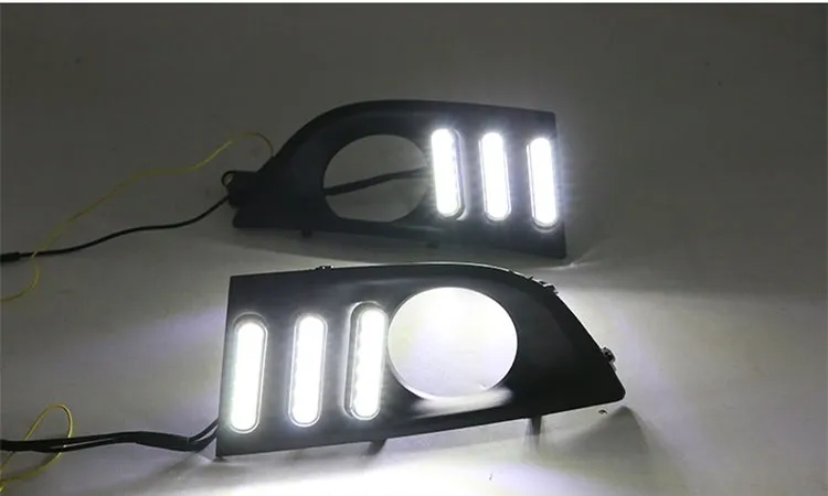 Osmrk led drl Дневной ходовой светильник для Nissan Sylphy 2006-2008 с движущимися желтыми поворотниками и синим ночным ходовым светильник