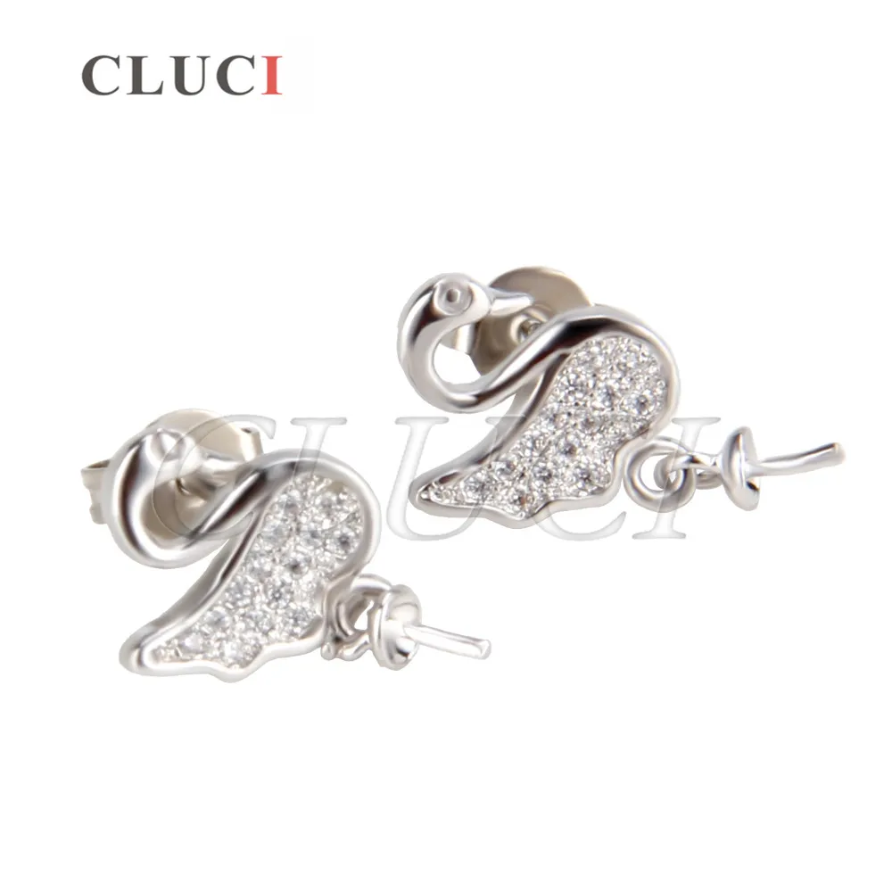 

Charming silver plated Swan earring fittings 1 pair