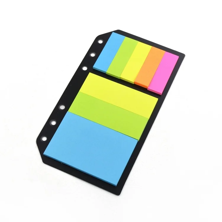 5 color sticky notes and memo pads, A5 A6 B5 notebook 6 holes sticker