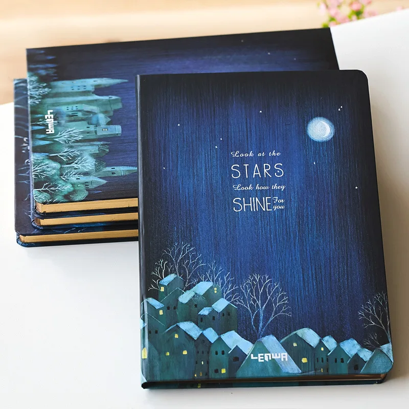 

Stars Shine" Big Hard Cover Beautiful Journal Lined Freenote Diary Study Notebook Stationery Gift