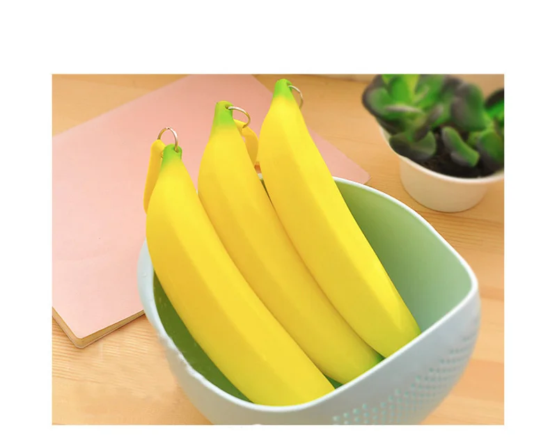 Cute Coin Purse Banana Pencil Case Kawaii Bag Silicone Purse Children's Purses For Kids Yellow Ulrica Coin Bags For Women Funny (8)