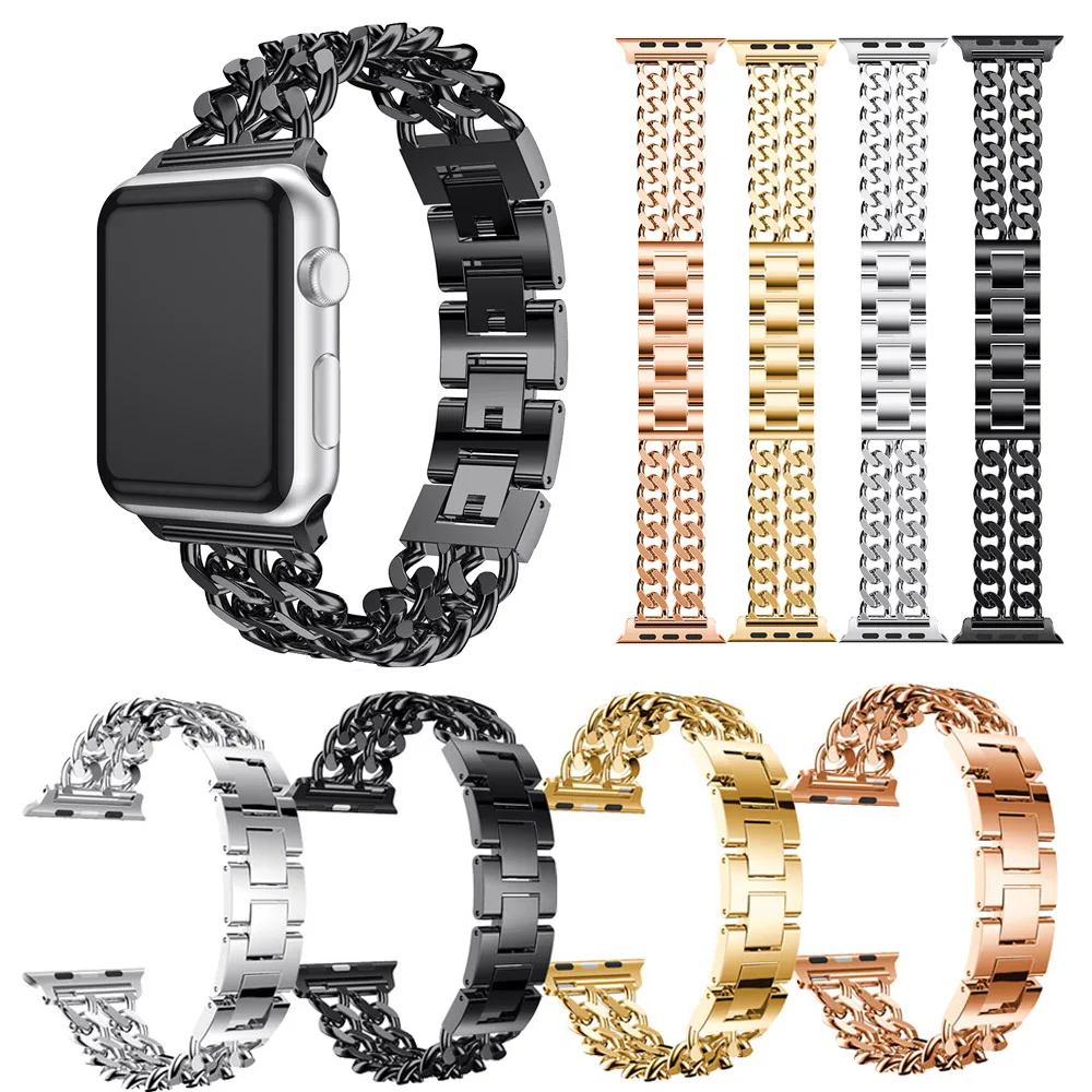 Браслет из нержавеющей стали для Apple Watch Band 4 42 мм 44 металлический ремешок смарт