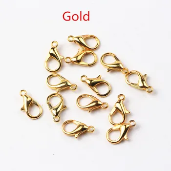 

12mm Zinc Alloy Lobster Clasps Jewelry Findings Metal Hook Silver/Gold/Nickel/Bronze/ Gun Black Plated Claw Clasp 400pcs/lot
