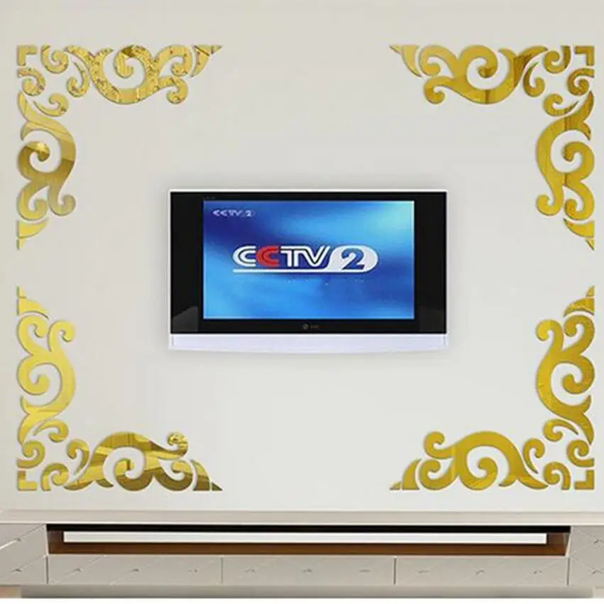 ПВХ наклейки на стену Наклейка бабочки 3D зеркало стены художественный Декор для дома золото, ярко-розовый, зеленый, синий 0,53@#3