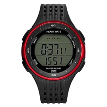 Fitness Sport Smart Watch Pulse Heart Rate Monitor & Chest Strap Color:Red