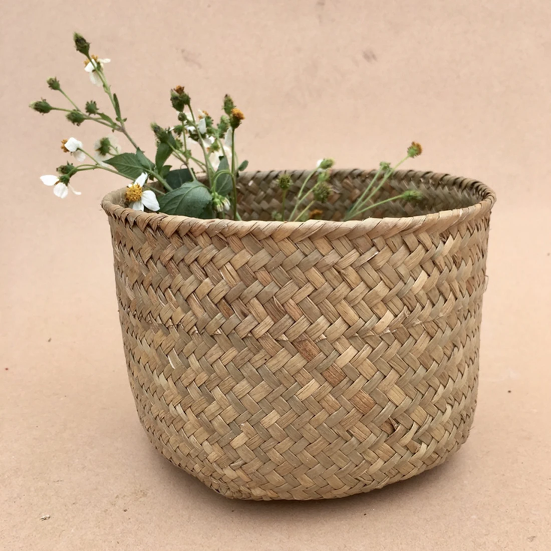 1pc Garden Flower Pot Rattan Foldable Hanging Wickerwork