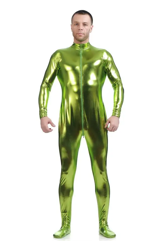 Cosplay&ware Ensnovo Men Latex Suit Black Shiny Metallic Tights Gold Zentai Full Body Unitard Custom Skin Bodysuit Zipper Front -Zentai shop online HTB1wUvPNzDpK1RjSZFrq6y78VXaw.jpg