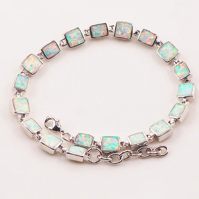 White Fire Opal 925 Sterling Silver Bracelet P89 8 Free Ship High White Fire Opal 925 Sterling Silver Bracelet P89 8 Free Ship High Quany Factory Price