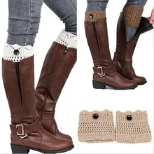 Для женщин полые из кружев «кроше» с трикотажная обувь боты крышка носки для девочек гетры для ношения с обувью, модные женские туфли ноги носки