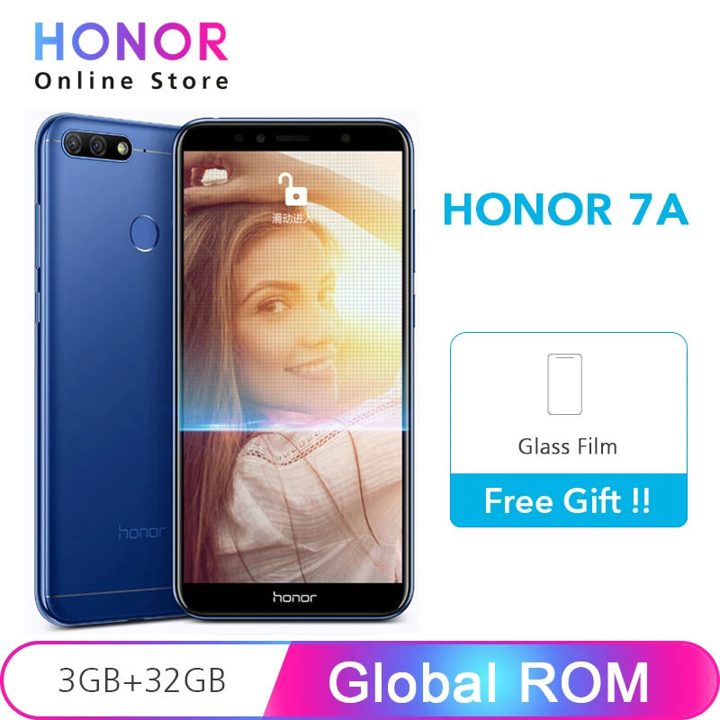 

Original Huawei Honor 7A 3GB RAM 32GB ROM Fingerprint ID 13MP Dual Camera Snapdragon 430 Octa Core 5.7" 1440*720 Smartphone