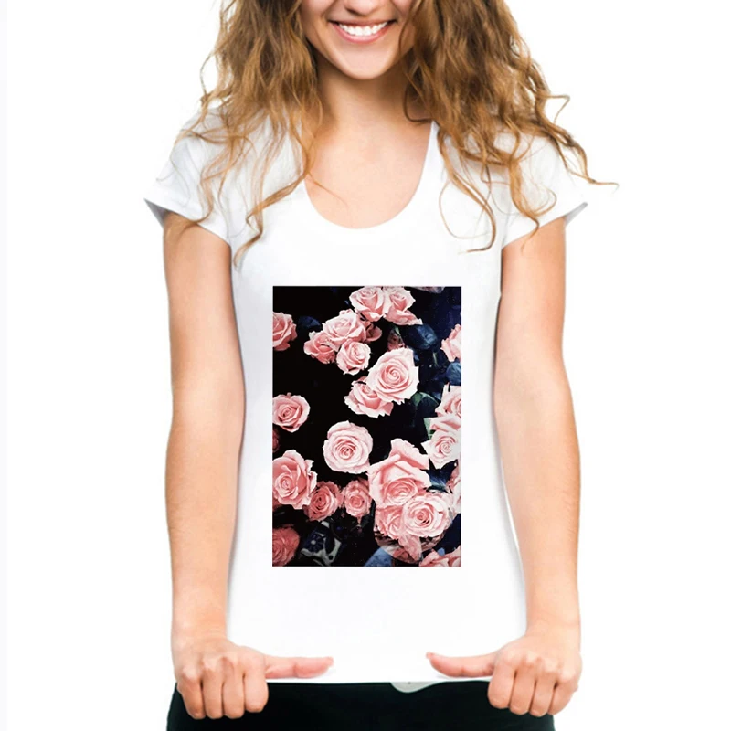 

FIXSYS Summer Fashion Graphic Printed Women T-shirt Funny Casual Tops Cute Short Sleeves Woman Clothing O Round Tees