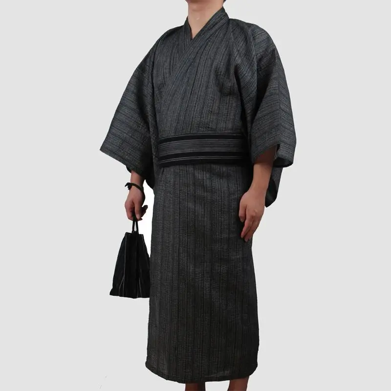 3 шт./компл. кимоно костюм традиционные японские кимоно с Оби Пояс Для Мужчин's хлопковые банные халаты юката Для мужчин платье-кимоно для сна 82807