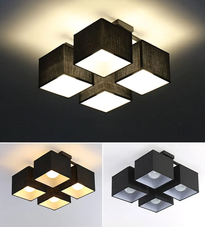 Horsten Nordic European Simple Fabric Ceiling Lights 469 Heads Bedroom Ceiling Lamp Modern Living Room Ceiling Light (4)