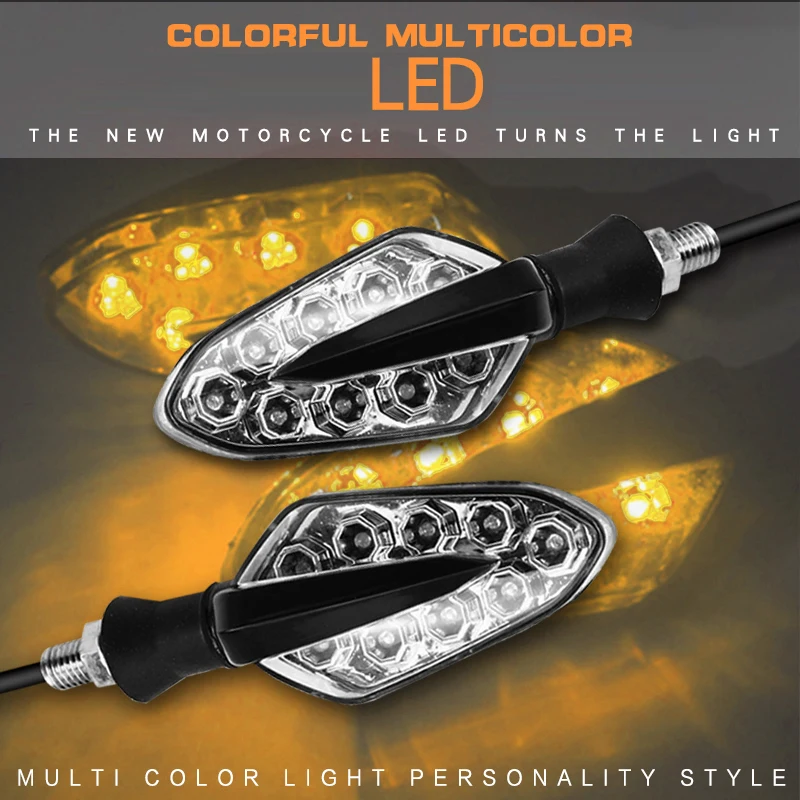 

2PCS LED Motorcycle Turn Signal Lights 12V Super Bright Indicator Moto Clignotant Blinker Daytime Running Light Lamp