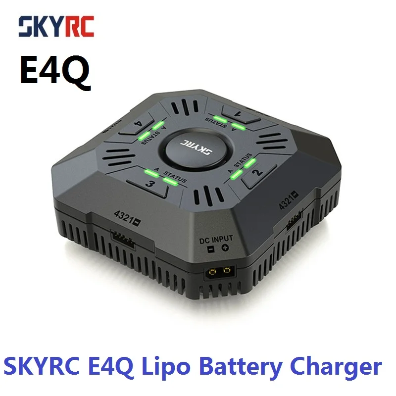 SKYRC E4Q Charger 4 Ports Balance Charger for 2 - 4S LiPo Battery Charger 11-26.1V DC Input XT60 Connector 2A 3A 5A Adjustable SKYRC E4Q Charger 4 Ports Balance Charger for 2 - 4S LiPo Battery Charger 11-26.1V DC Input XT60 Connector 2A 3A 5A Adjustable