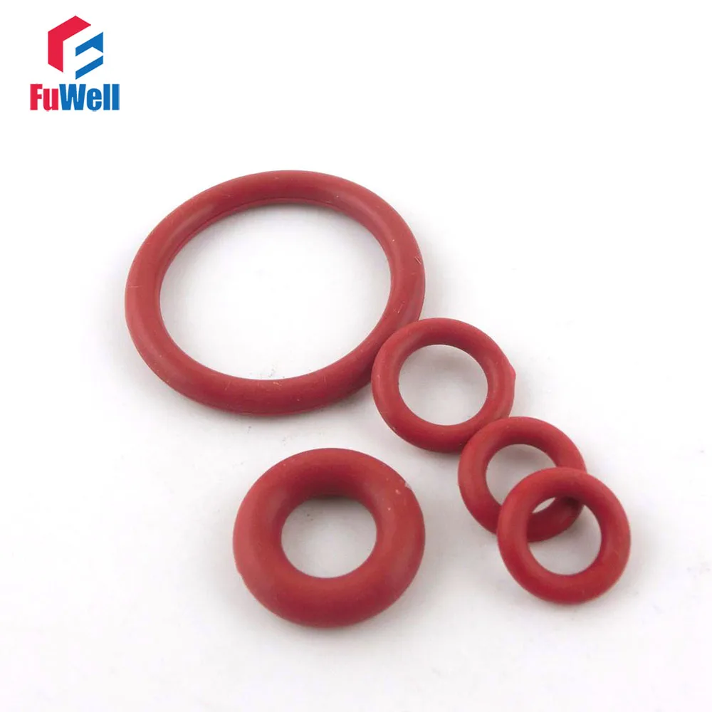 9 mm x 1,9 mm 25 guarnizioni O-ring in silicone resistente al calore colore: Rosso YeVhear 