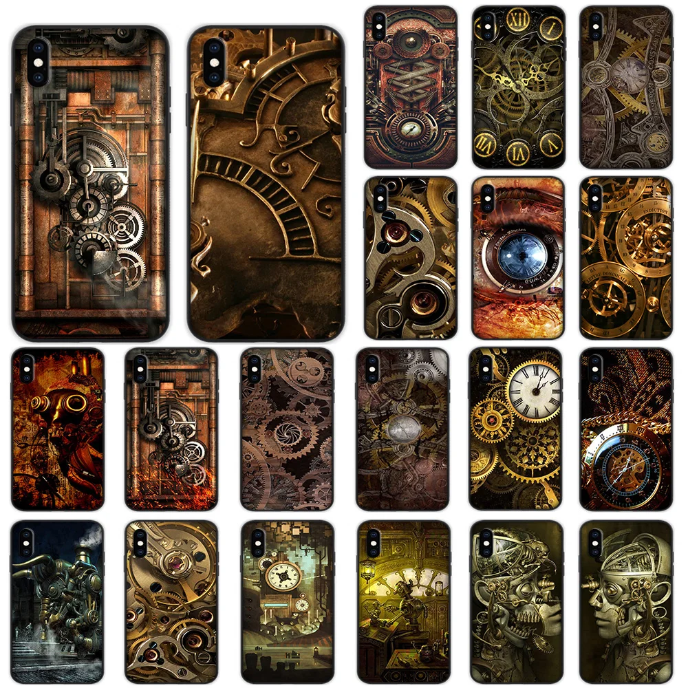

Steampunk Gears Soft Case for iPhone XS Max XR X 7 8 6 6S Plus 5 5S SE Cover