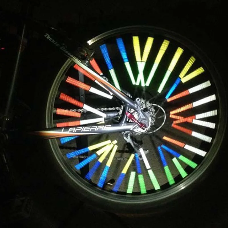 

12Pcs Reflector Bicycle Wheel Rim Spoke Bike Mount Warning Light Strip Tube Bicycle Accessories