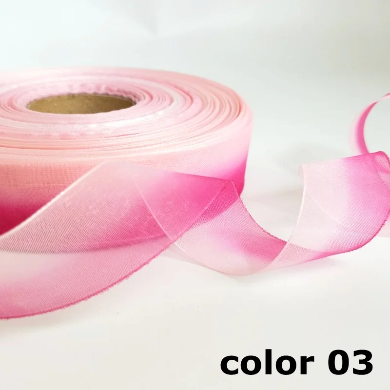 HL 25 мм 8 м/лот двухцветные ленты из органзы Свадебные декоративные подарочные коробки упаковка DIY аксессуары для волос