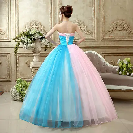 Коллекция года,, Дешевые Бальные платья голубого и розового цвета, Vestidos De 15 Anos, праздничное платье на день рождения для девочек 15 лет, милые платья 16
