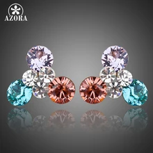 Азора Цвет ful цветы золото Цвет Stellux австрийского Хрусталя Серьги TE0033