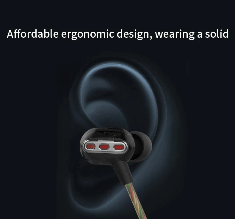 Genuine New Original QKZ KD8 Double Unit Drive In Ear Earphone Bass Subwoofer Earphone HIFI DJ Monito Running Sport Earphone (2)