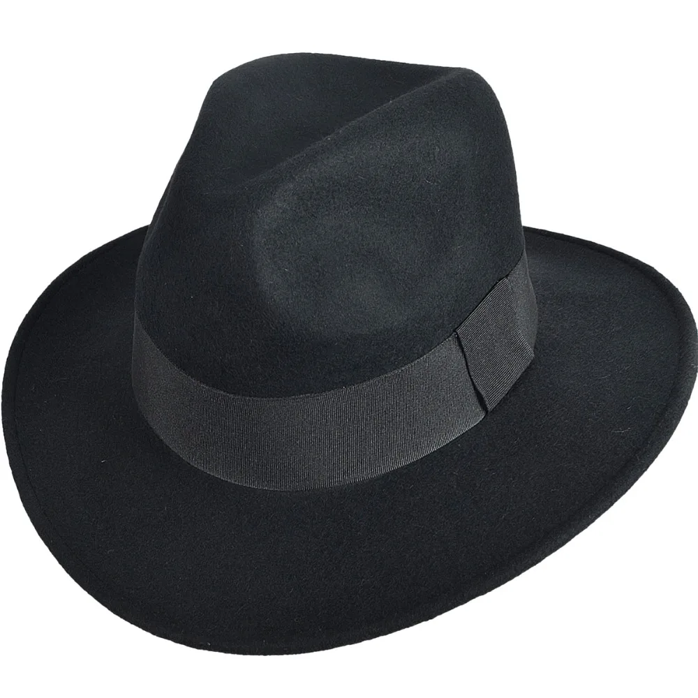 Men Women 100 Wool Fedora Trilby Bucket Hat Wedding Panama Hats