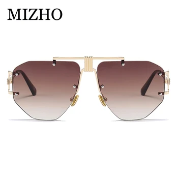 

MIZHO New Fashion Rimless Gradient Clear Sunglasses Women Luxury Oversized Celebrity Red Lens Sun Glasses For Men Colored