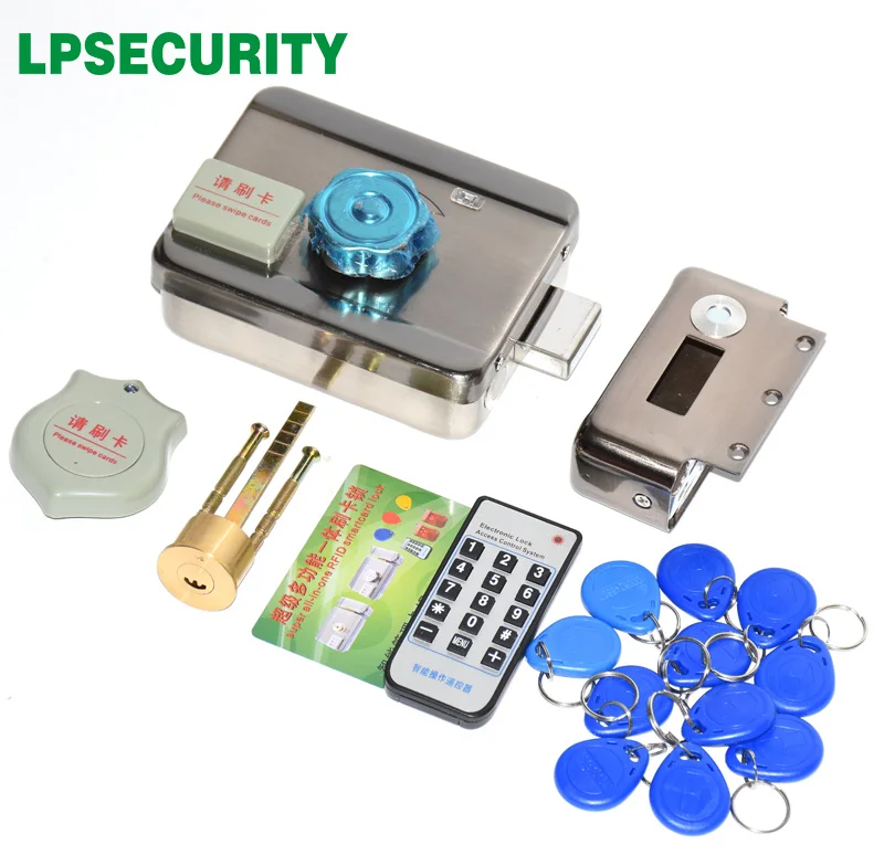 

Electric lock & gate lock Access Control system Electronic integrated RFID Door Rim lock with ID tags125khz