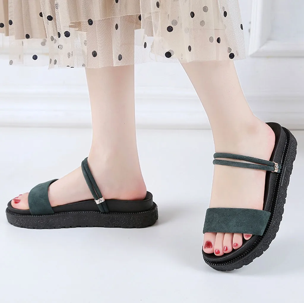 

mokingtop 2019 Women's Summer Open Toe Casual Shoes Platform-Bottom Sandals Beach Walk Shoes gladiator sandals women beach #4